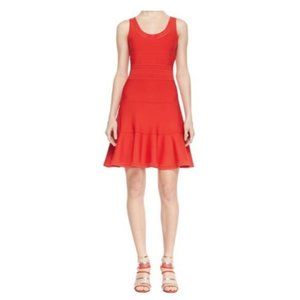 Diane Von Furstenberg DVF Perry Stretch Knit Fit & Flare Chilli Pepper Red